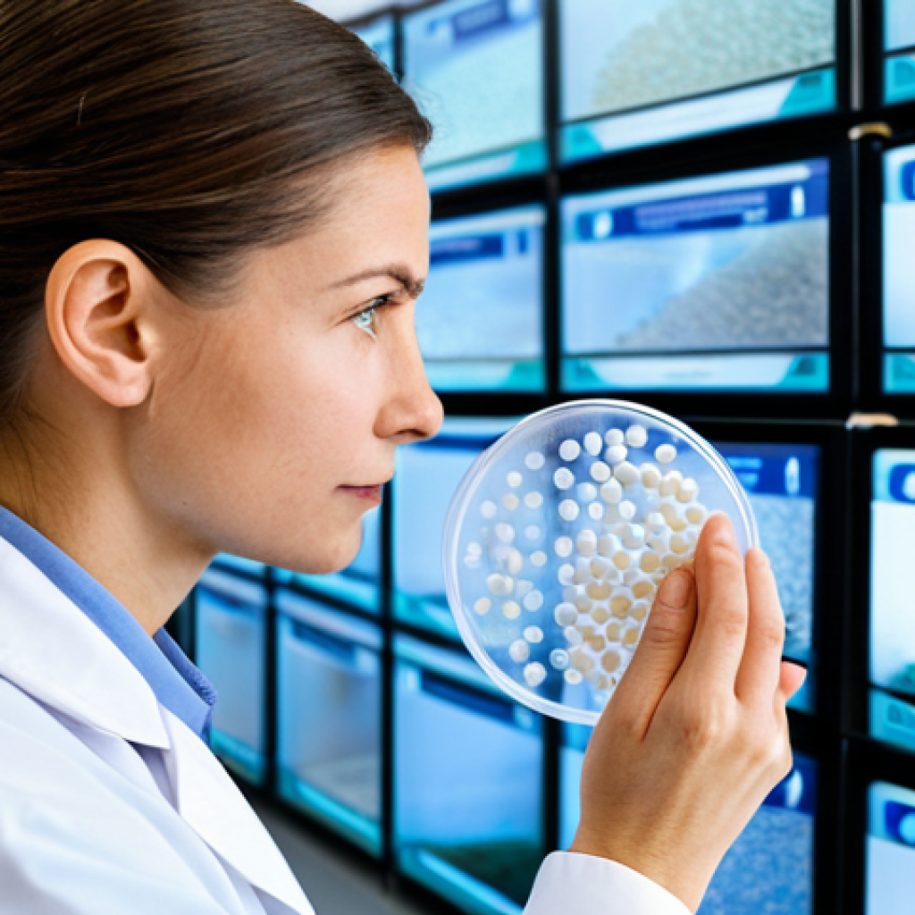 Bioplastics Production**

"A scientist in a clean lab coat, examining a petri dish containing marine bacteria, with a display showing bioplastic pellets in the background. Focus on the potential of marine bacteria to create sustainable alternatives to traditional plastics. Fully clothed, appropriate attire, professional setting, safe for work, perfect anatomy, natural proportions, professional photography, high quality."

**
