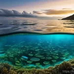 해양 광합성 미생물 활용 - **The Ocean's Breath: A Luminous Life Source**
    A breathtaking, wide-angle shot of a vast, calm o...